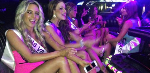 hot bachelorette girls in a limousine